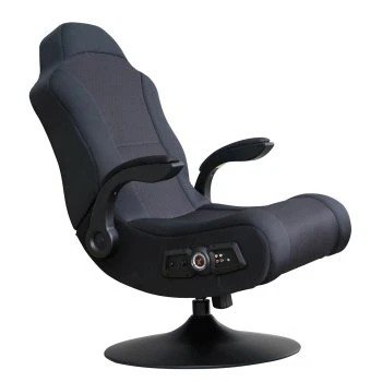 Commander Pedestal Video Game Chair with 2.1 Wired Audio System - Black 5142201
