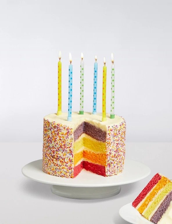 彩虹蛋糕+蜡烛 | M&S