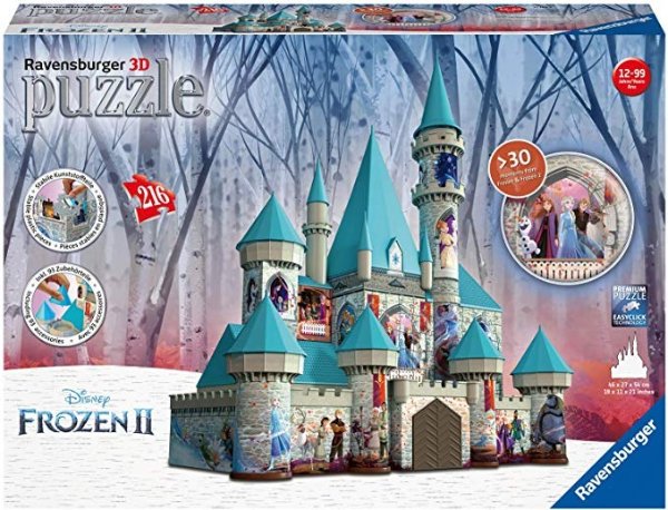 11156 Disney Frozen 2 Castle - 216 Piece 3D Jigsaw Puzzle for Kids and Adults - Easy Click Technology Means Pieces Fit Together Perfectly, No Glue Required