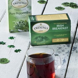 Twinings of London Irish Breakfast Black Tea Bags, 20 Count (Pack of 6)
