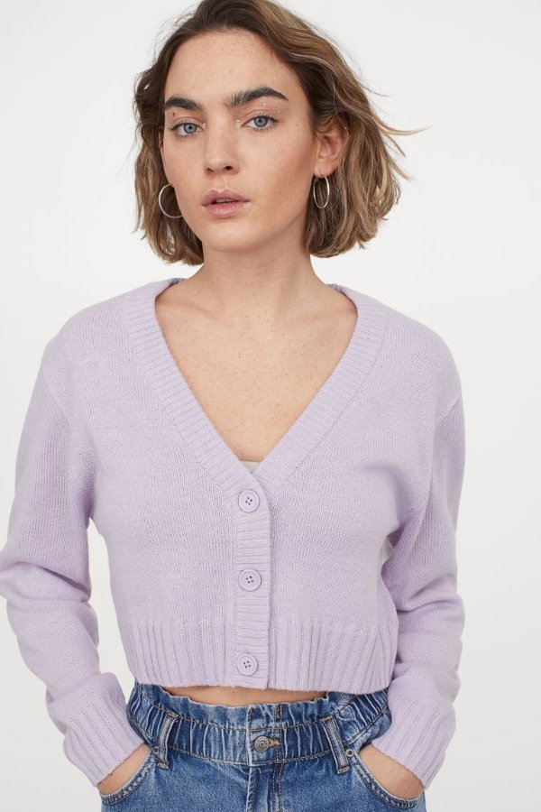 紫色开衫