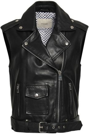 Leather biker vest