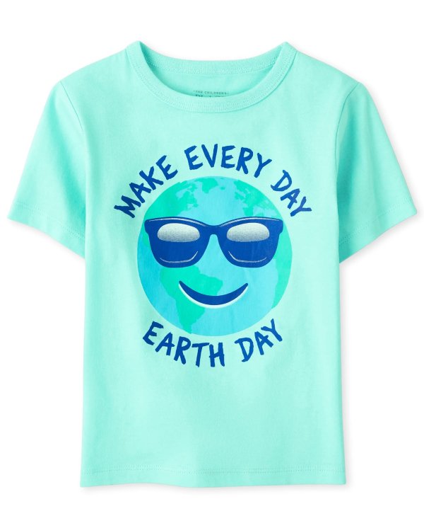 Baby And Toddler Boys Short Sleeve 'Make Every Day Earth Day' Graphic Tee