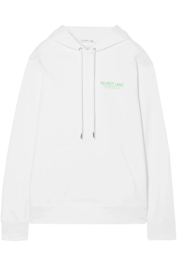 Printed French cotton-terry hoodie