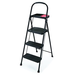 Rubbermaid RMS-3T 3-Step Steel Step Stool with Project Tray, 225-pound Capacity
