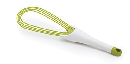 Joseph Joseph 20071 Twist Whisk 2-in-1 Balloon and Flat Whisk Silicone Coated Steel Wire, 11.5-Inch, Green