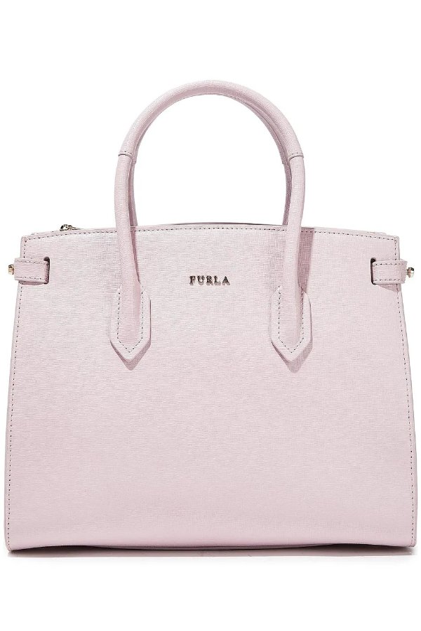 Pin small textured-leather tote