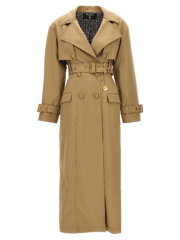 Double Breasted Gabardine Trench Coat