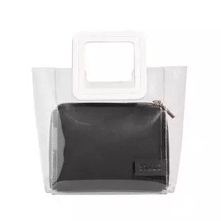 Shirley Colorblock Mini Tote Bag, White/Black