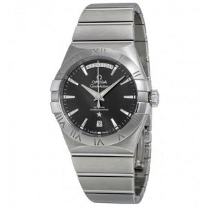 Cyber Monday Doorbusters---OMEGA Constellation Chronometer Black Dial Stainless Steel Men's Watch