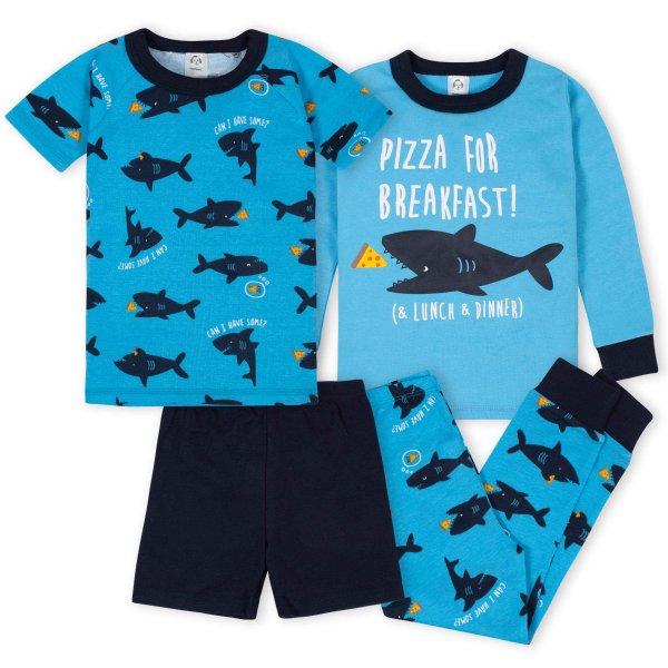 ® 4-Piece Boys Sharks Pajama Set
