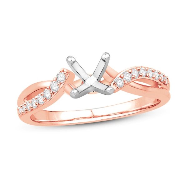Diamond Engagement Ring Semi-Mount Setting 1/5 ct tw 14K Rose Gold|Kay