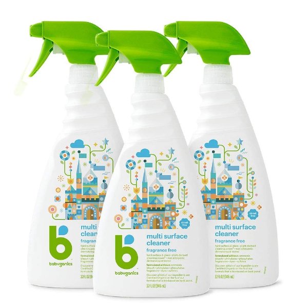 Multi Surface Cleaner, Fragrance Free, 32oz Spray Bottle (Pack of 3)