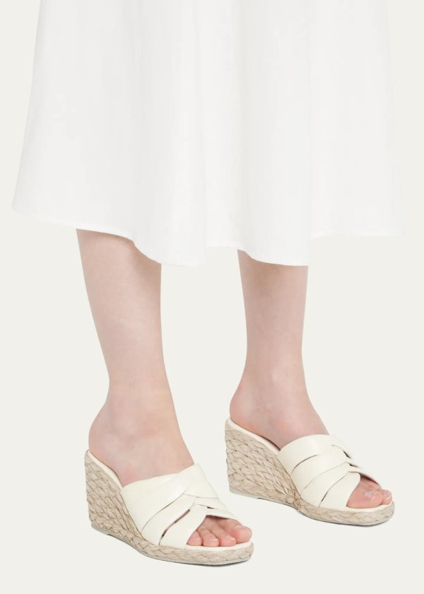 Gilian Leather Espadrille Wedge Sandals
