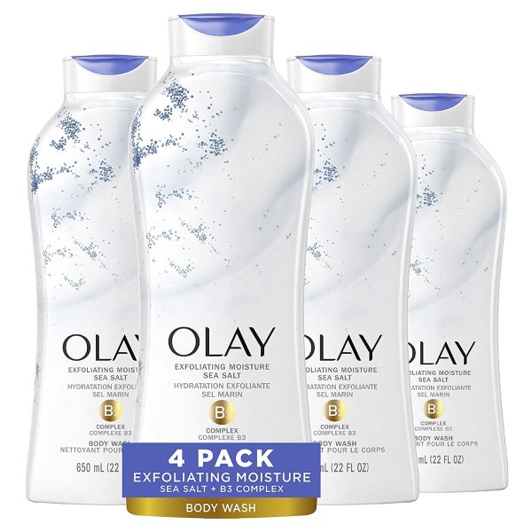 Olay Daily Exfoliating with Sea Salts Body Wash 4 Count