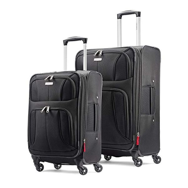  Aspire xLite Expandable Softside 2-Piece Luggage Set (20/29) with Spinner Wheels, Black