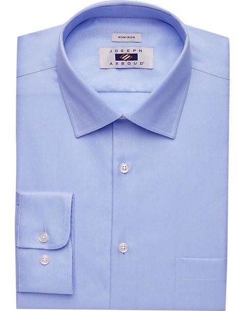 Joseph Abboud Non-Iron Twill Egyptian Cotton Dress Shirt, Blue - Men's Shirts | Men's Wearhouse