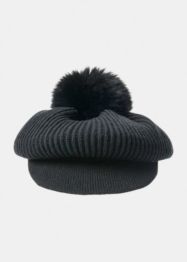 毛球毛线帽