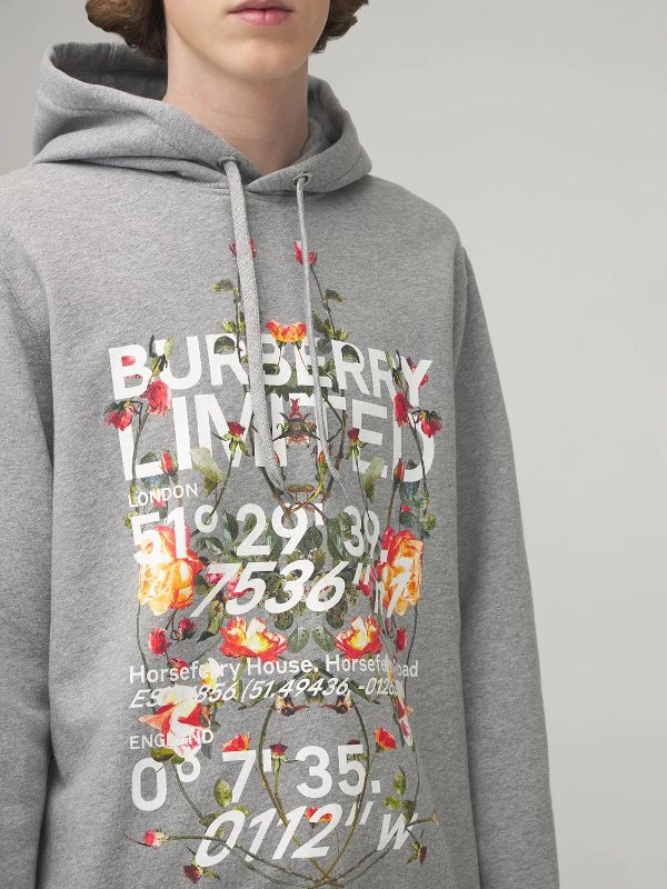 PRINTED COTTON JERSEY HOODIE