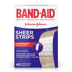 Band-Aid Adhesive Bandages, Sheer, All One Size 40 sterile bandages