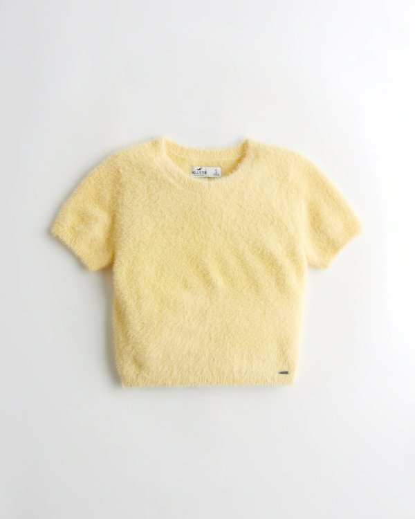 Cozy Textured Crop Sweater Tee