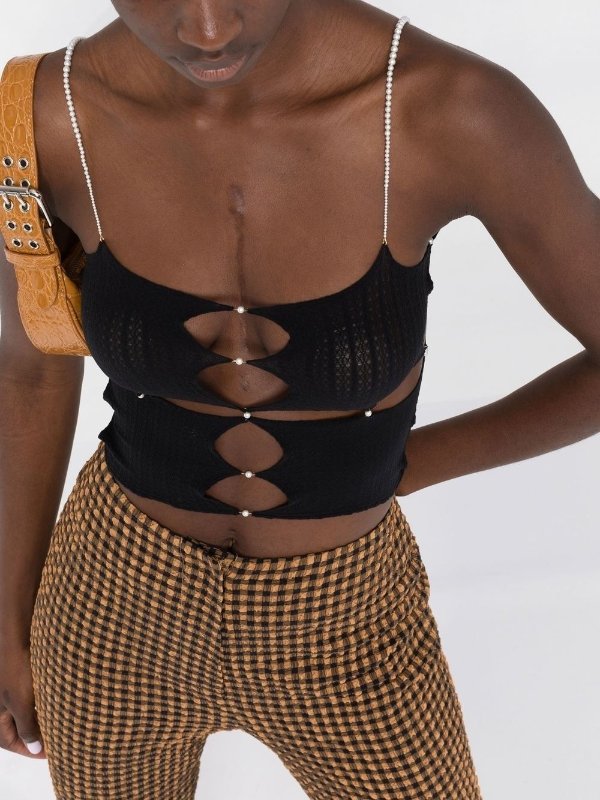 Cut-out detail cropped tank top