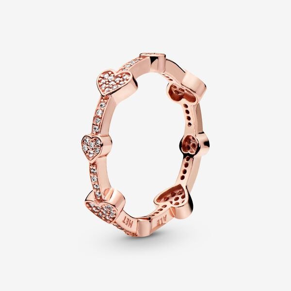 Pave Hearts Band Ring - FINAL SALE