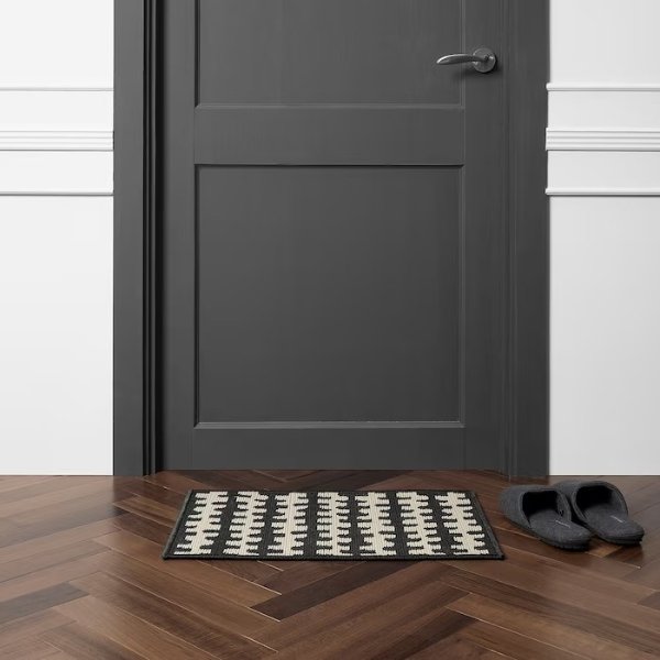 HALLPLATS 门垫，黑色/米色