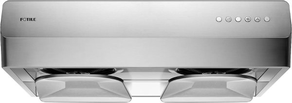 Pixie Air UQS3001 30” Stainless Steel Under Cabinet Range Hood, 800 EQUIV. CFM Kitchen Over Stove Exhaust Vent with LED Lights Dual AC Motors and Mechanical Buttons