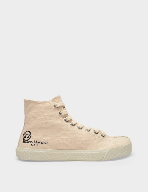 Tabi Sneakers in White Sand Canvas