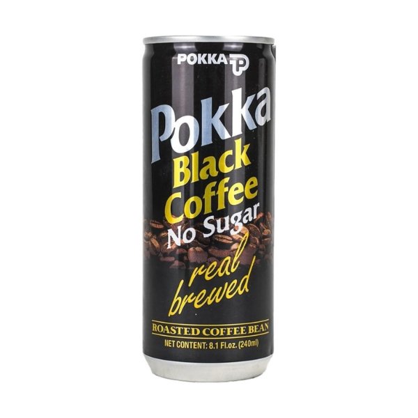 POKKA SINGAPORE Beverage Black Coffee No Sugar,8.11 fl oz
