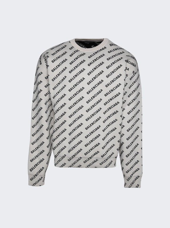 Crewneck Sweater Chalky White and Black | The Webster