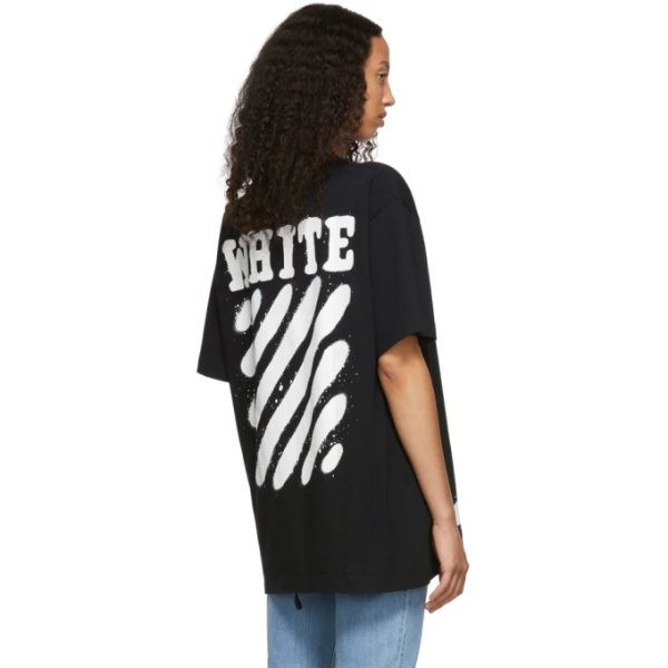 - SSENSE Exclusive Black Diag Spray Paint T-Shirt