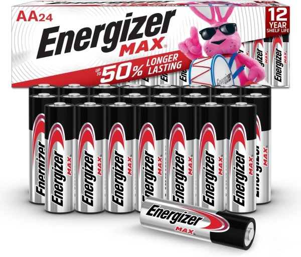 AA Batteries Double A Max Alkaline Battery, 24 Count