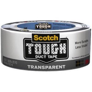 3M Scotch Tough Transparent Duct Tape, 1.8-Inch, 20 yds