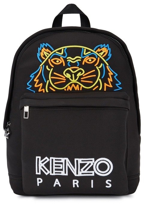 Black logo-embroidered neoprene backpack