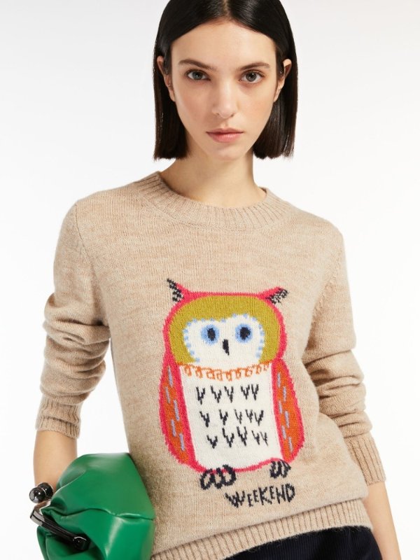 Alpaca and cotton-blend yarn sweater, powder | "GALLO" Max Mara