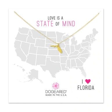 state of mind florida necklace, gold dipped