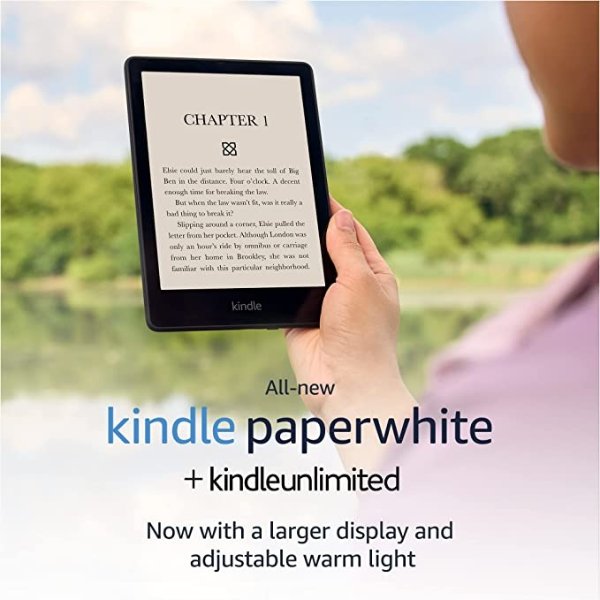 Kindle Paperwhite (16 GB) – Now with a 6.8" display and adjustable warm light - Without Lockscreen Ads + 3 Months Free Kindle Unlimited (with auto-renewal)
