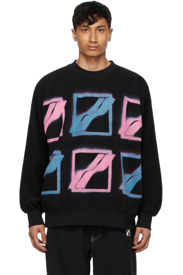 Black & Multicolor Logo Sweatshirt