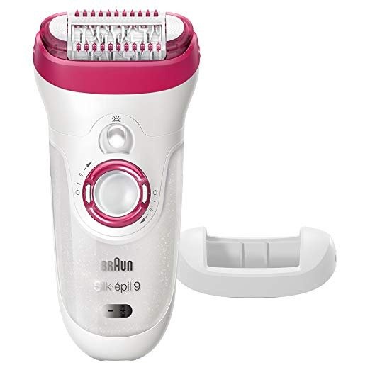 Silk-epil 9 9-521 Women's Epilator, Electric Hair Removal, Cordless, Wet & Dry, White/Pink (Packaging May Vary)