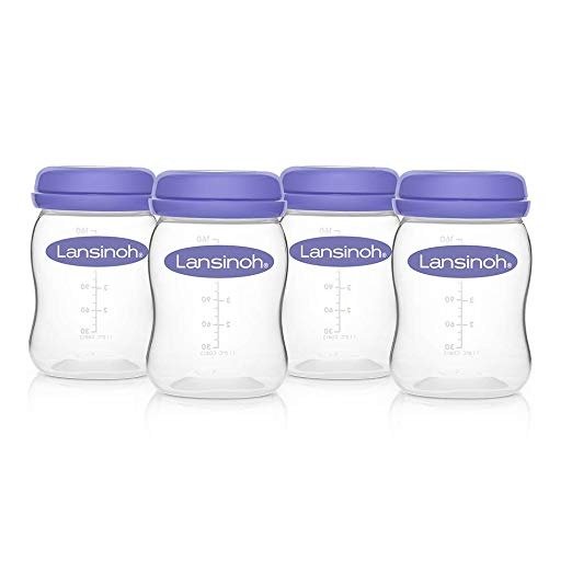 Breastmilk Storage Bottles, 4 Count (5 Ounce each), Dishwasher Safe, Compatible with anyPump and NaturalWave Nipple, BPA and BPS Free
