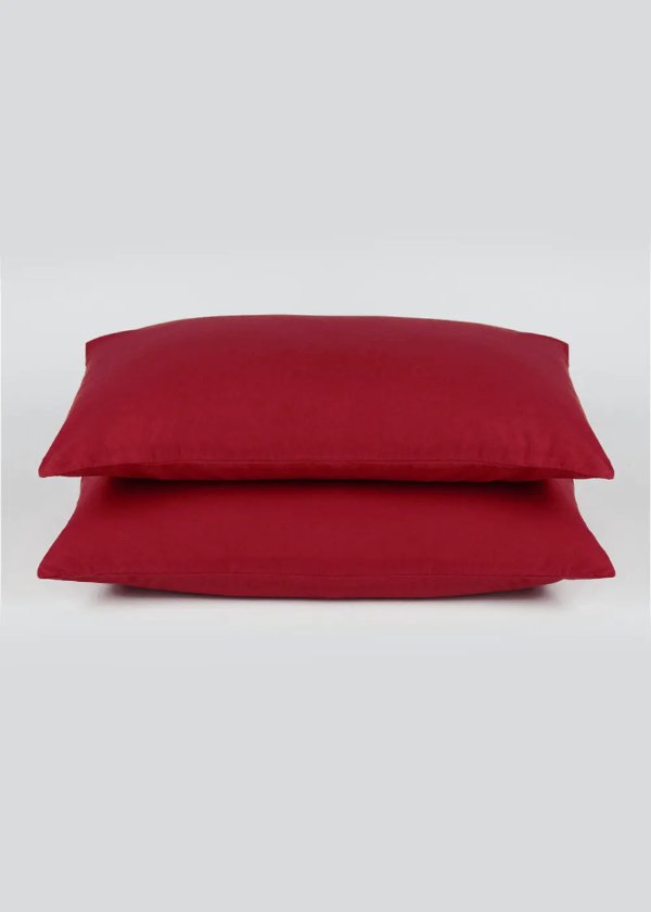 红色纯棉枕套