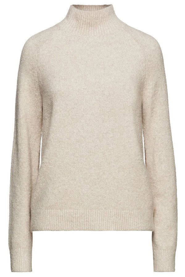 Melange cotton-blend turtleneck sweater
