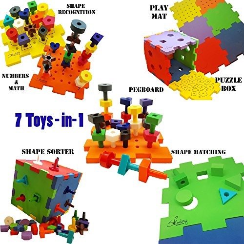 Shape Sorter Montessori Toys for Toddlers - Shapes Puzzles for Toddlers, Preschool Toys and Occupational Therapy Toys for Boys, Girls | Children Travel Peg Board Game Activity Toy