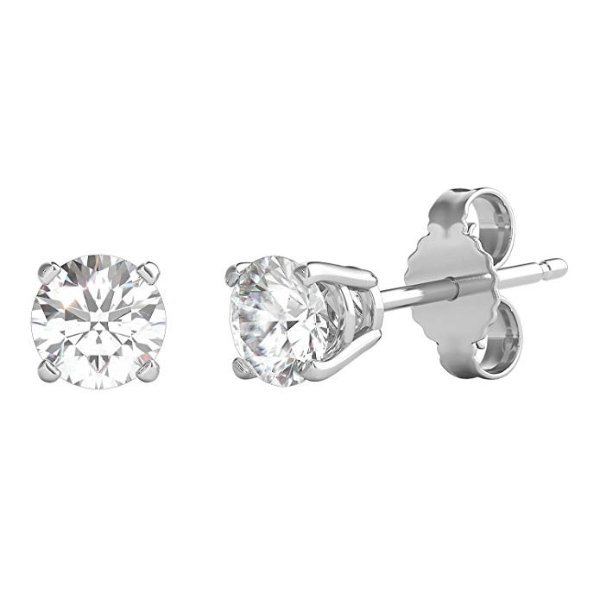 Helzberg Diamonds 14K White Gold 3/8 cttw Round Diamond (H-I, I2) Stud Earrings