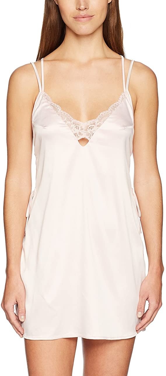 Amazon Brand - Mae Women's Satin Chemise With Lace