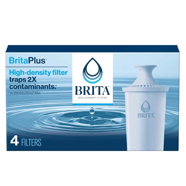 BritaPlus 碧然德滤水器 加倍洁净替换滤芯 4个装