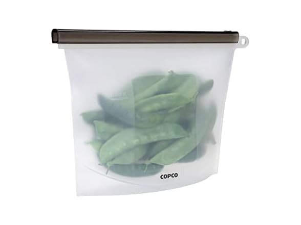 Copco Silicone Food Grade Reusable Storage Bag, Clear (Medium),