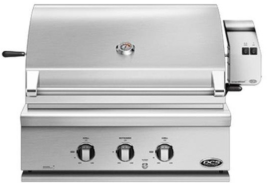 DCS BH130RN 30 Inch Built-In Gas Grill with 748 Sq. In. Cooking Area, Stainless Steel Grill Grates, 64,000 BTU Total Output, 2 Grill Burners, Integrated Rotisserie Burner and Hood Temperature Gauge: Natural Gas